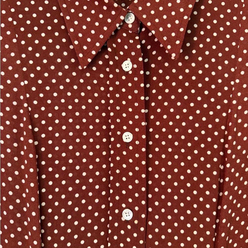 Arket Red Polka Dot Long Sleeve Dress